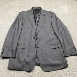 Jos A Bank Sport Coat Mens 48 Long Gray Houndstooth 100% Wool Signature Preppy